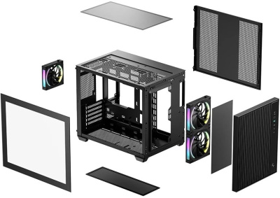 ������ mATX DeepCool CG330 Mesh 3F, Mini-Tower, ��� ��, ������ (R-CG330MESH-BKANM3-G)