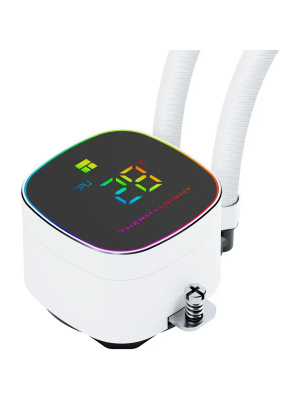 ������� ����������� ���������� Thermalright Frozen Horizon 360 Digital (360mm, LED temp., White, ARGB/ Fans: 3x120mm, 68.9CFM, 28.2dBA, 2000RPM/ Pump height 53.2mm, Rad thickness 27mm/ S: 1700, 1200, 1851, 115X, AM5, AM4)