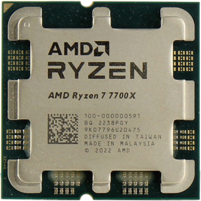  AMD Ryzen 7 7700X AM5 105W, 8C/16T, 4500, Turbo 5400 100-000000591 OEM