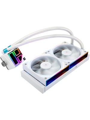 ������� ���������� ��� ���������� Thermalright Frozen Infinity 240 (240mm, White, ARGB/ Fans: 2x120mm, 68.9CFM, 28.2dBA, 2000RPM/ Pump height 60mm, Rad thickness 27mm/ S: 1700, 1200, 1851, 115X, AM5, AM4)