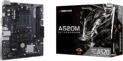 ����������� ����� Biostar A520MHP 2.0, Socket AM4, AMD A520, mATX, Ret