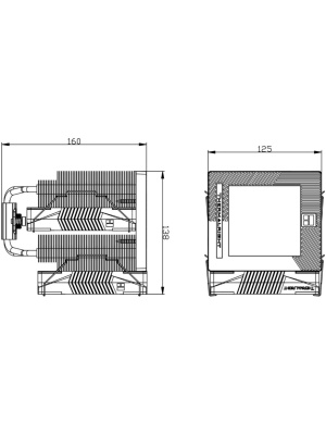 ����� ��� ���������� Thermalright Phantom Spirit 120 Vision EVO (4-pin PWM, LED, 160mm, Ni/CU, 7x6mm, ARGB, 2x120mm, 92CFM, 36dBA, 2150RPM, S:1851, 1700, 1200, 115X, AM5, AM4, black)