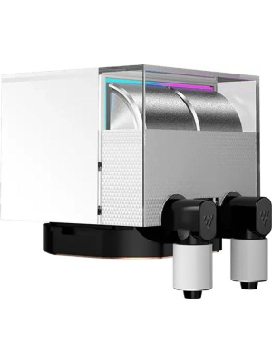 ������� ���������� PCCooler DS360 ARGB Display WH (310W, 360mm, LED, White, ARGB/ Fans: 3x120mm, 90.56CFM, 39.8dBA, 2500RPM/ Pump height 65mm, 15dBA, 2600RPM, Rad thickness 27mm/ S: 1851, 1700, 1200, 115X, AM5, AM4)