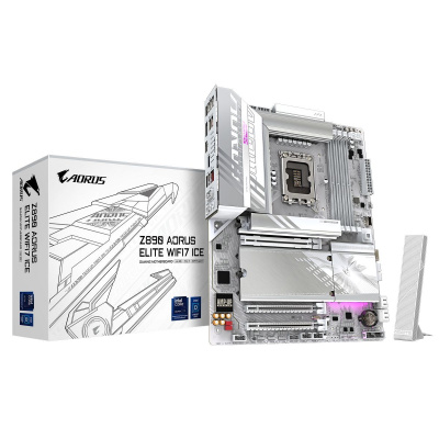 ����������� ����� Gigabyte Z890 AORUS ELITE WIFI7 ICE, Socket-1851, Intel Z890, ATX, Ret