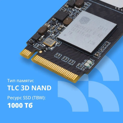 CBR SSD-002TB-M.2-BS24b, ���������� SSD-����������, ����� "Base", 2048 GB, M.2 2280, PCIe 3.0 x4, NVMe 1.3, 3D TLC NAND, R/W speed up to 3500/3100 MB/s, TBW (TB) 1000, OEM