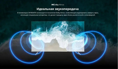  LED Skyworth 75" 75G66G Eye Care / 4K Ultra HD 60Hz DVB-T DVB-T2 DVB-C DVB-S DVB-S2 USB WiFi Smart TV
