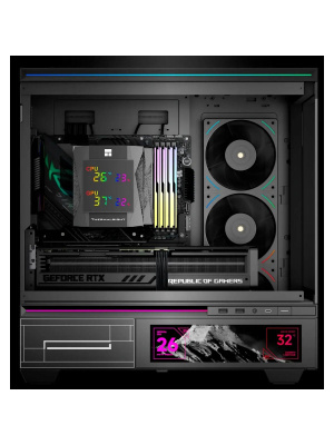 ����� ��� ���������� Thermalright Royal Knight 120 Digital Black (4-pin PWM, LED temp., 162mm, Ni/Cu, 6x6mm, 2x120mm, 80.45CFM/56.36CFM, 29.4dBA/28.4dBA, 2150RPM/1900RPM, S: 1200, 1700, 1851, 115X, 2011, 2066, AM4, AM5, black)