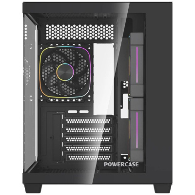 ������ Powercase Vision Micro M5CB, Tempered Glass, Type-C, 3x 120mm ARGB PWM Fan, ARGB+PWM HUB, ������, mATX  (CVMM5CHB-A3)