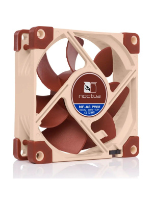 ����� ��� ������� Noctua NF-A8 PWM (80x80x25mm, 4-pin PWM, 32.67CFM, 17.7dBA, 2200RPM, Beige/Brown)