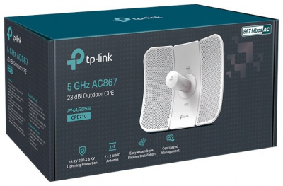 Wi-Fi ����� ������� TP-Link CPE710 Wi-Fi ����� �������, 5 ���, �������� Wi-Fi: 802.11ac, ������������ ��������: 867 ����/�, 1000 ����/�