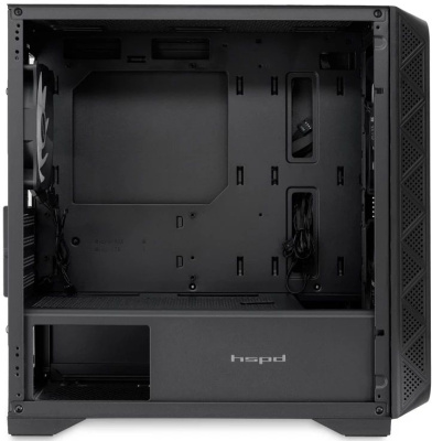     HSPD M321, Mesh Mini-tower, Black, M321-TGBK-ARGB