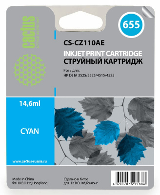 �������� �������� Cactus CS-CZ110AE ������� ��� �655 HP DJ IA 3525/5525/4615/4625/6520/6525 (14, 6ml)