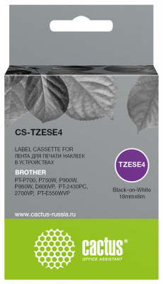   Cactus CS-TZESE4 TZe-SE4   Brother PT-P700, P750W, P900W, P950W, D600VP, PT-2430PC, 2700VP, PT-E550WVP
