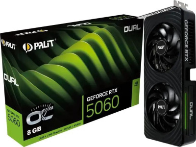  Palit NVIDIA GeForce RTX 5060 Dual 8Gb GDDR7, OC, Ret (NE75060S19P1-GB2063D)