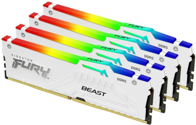  / Kingston 64GB 5200MT/s DDR5 CL40 DIMM (Kit of 4) FURY Beast White RGB XMP