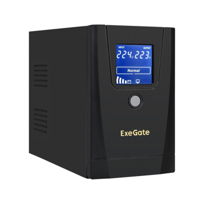 ��� ExeGate SpecialPro Smart LLB-1000.LCD.AVR.1SH.2C13.RJ.USB 1000VA/550W, LCD, AVR, 1�Schuko+2�C13, RJ45/11,USB, ������������� ������, Black