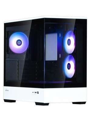 ������ ZALMAN P30 BW, MATX, BLACK/WHITE, WINDOW, 2x3.5", 3x2.5", 1xUSB TYPE-C, 1xUSB3.0, SIDE 2x120mm ARGB, REAR 1x120mm ARGB