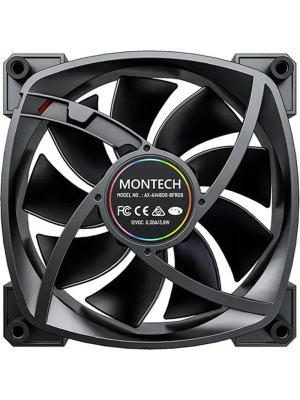 �������� ������������ (3 ��.) Montech RX120 PWM Reverse Black / 120mm, 4pin PWM, 3pin ARGB, 800-1600RPM, 59.0CFM, 27.0dBA, Rifle bearing / RX120B3P