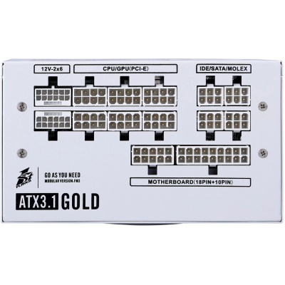 ���� ������� 1STPLAYER NGDP GOLD 1200W White / ATX 3.1, PCle 5.1, APFC, 80 PLUS Gold, LLC+DC-DC, full Japan solid-state caps, 120mm fan, full modular / HA-1200BA4-WH