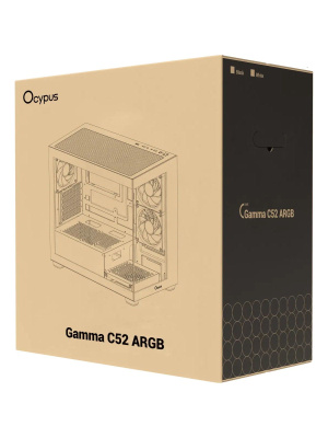������ Ocypus Gamma C52 WH ARGB, MATX, USB3.0*1+USB2.0*2, SIDE 2x120mm ARGB, REAR 1x120mm ARGB