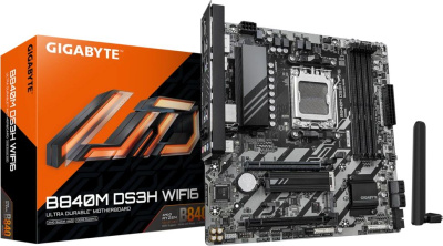 ����������� ����� Gigabyte B840M DS3H WIFI6, Socket AM5, AMD B840, mATX, Ret