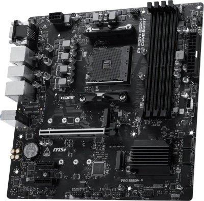 ����������� ����� MSI PRO B550M-P, Socket AM4, AMD B550, mATX, Ret