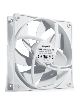 ����� ��� ������� be quiet! PURE WINGS 3 120mm PWM White (120x120x25mm, 4-pin PWM, 49.9CFM, 25.5dBA, 1600RPM, White)