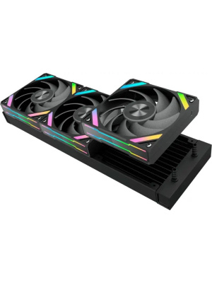 ������� ���������� ��� ���������� SAMA Q70 Black (360mm, LED temp., Black, ARGB/ Fans: 3x120mm, 86CFM, 30dBA, 2600RPM/ Pump height 64mm, 30dBA, 2800RPM, Rad thickness 27mm/ S: 1851, 1700, 1200, 20XX, 115X, AM5, AM4)