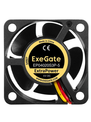 ���������� ExeGate ExtraPower EP04020S3P-5 (40x40x20 ��, Sleeve bearing (��������� ����������), 3pin, 7000RMP, 30,5dBA) 5� DC EX296999RUS 