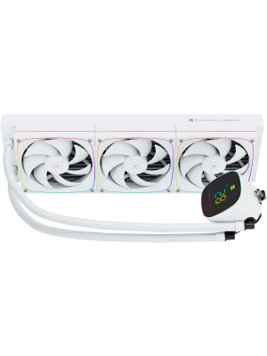 ������� ����������� ���������� Thermalright Frozen Horizon 360 Digital (360mm, LED temp., White, ARGB/ Fans: 3x120mm, 68.9CFM, 28.2dBA, 2000RPM/ Pump height 53.2mm, Rad thickness 27mm/ S: 1700, 1200, 1851, 115X, AM5, AM4)
