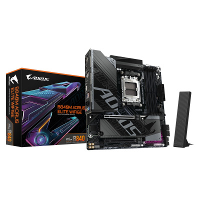 ����������� ����� Gigabyte B840M AORUS ELITE WIFI6E, Socket AM5, AMD B850, mATX, Ret