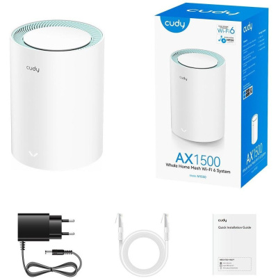 ��������� Mesh ������ CUDY M1500(1-Pack), Wi-Fi 6, AX1500, 2.4/5���, �����