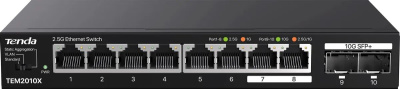 ������� ���������� TENDA TEM2010X ���������� ���������� 8x10Base-T / 100Base-TX / 1000Base-T 2xSFP+ 12 �� TEM2010X