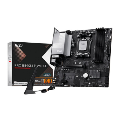 ����������� ����� MSI PRO B840M-P WIFI6E, Socket AM5, AMD B840, mATX, Ret