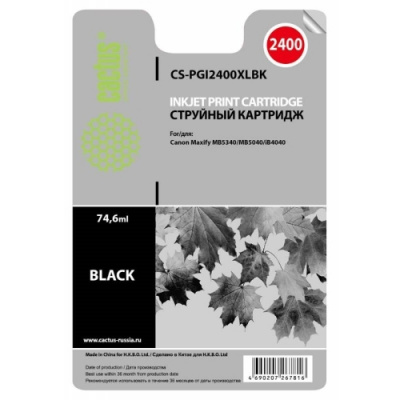 �������� �������� Cactus CS-PGI2400XLBK ������ ��� Canon MAXIFY iB4040/ ��5040/ ��5340 (74.6��)