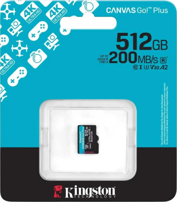 ���� ����� microSDXC 512GB Kingston SDCG4/512GBSP Canvas Go! Plus V30 A2 w/o adapter