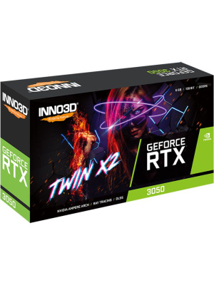 ���������� INNO3D RTX 3050 Twin X2 6GB//RTX3050, HDMI, DP*3, 6G,D6