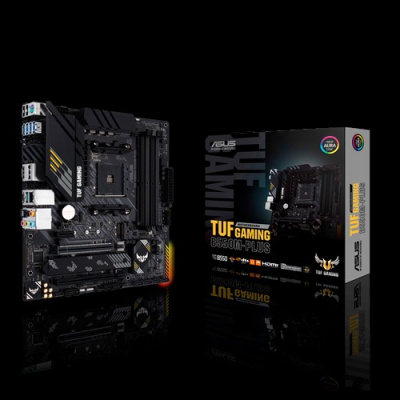 ����������� ����� Asus TUF GAMING B550M-PLUS Soc-AM4 AMD B550 4xDDR4 mATX AC`97 8ch(7.1) 2.5Gg RAID+HDMI+DP Ret