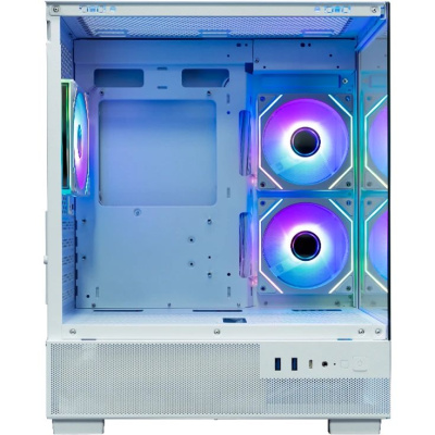 ������ XASTRA Q400M 3ARGB-C6-UC White mATX/Aquarium/Screewless/ 3x120mm ARGB PWM FM fans/Argb+PWM HUB 6port/ Type-C/ Q400M-3FM12A-C6-UC-WH