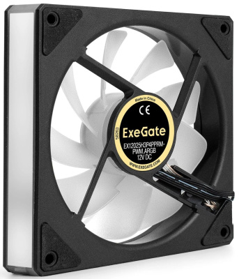 Exegate EX299561RUS ���������� � ���������� ExeGate EX12025H3P4PPRM-PWM.ARGB (120x120x25, ARGB, Hydraulic bearing (�����������������), 4pin + 3pin, 600-1800RPM, 26dBA)