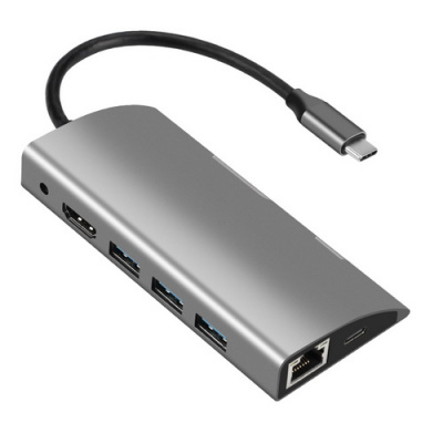 ������� Type-Cm --> RJ-45+2USB3.0(f) + PD VCOM CU459, PD100 ��,  Alum  Shell 