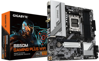 ����������� ����� Gigabyte B650M GAMING PLUS WIFI, Socket AM5, AMD B650, mATX, Ret
