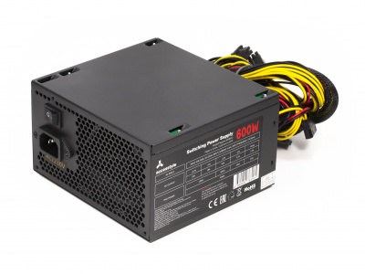   Accesstyle   600W12 (600W, ATX, 12cm fan, 20+4pins,1 x 4-pin P4 ,2 x SATA ,2 x IDE ,power cord, PFC)