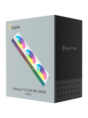 �������� ������������ (3 ��) Ocypus Gamma F12 UNI WH ARGB 3 IN 1, 3x120x120x25mm, 4-PIN PWM, 800-1800 RPM, 31 DBA MAX, HYDRO BEARING