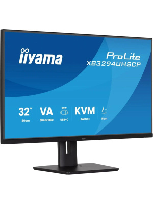 ������� Iiyama 32" ProLite XB3294UHSCP-B1 ������ VA LED 2ms 21:9 HDMI M/M ������� HAS Piv 3000:1 400cd 178��/178�� 3440x2160 75Hz DP 4K USB 9.7��