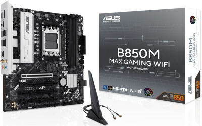 ����������� ����� Asus B850M MAX GAMING WIFI SocketAM5 AMD B850, mATX, Ret