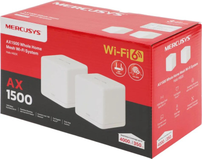 ��������� Mesh ������ Mercusys Halo H60X(2-pack), Wi-Fi 6, AX1500, �����