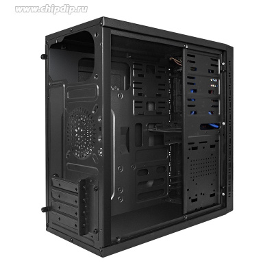 Exegate EX272744RUS  Minitower Exegate QA-412U Black, mATX, <XP350, Black, 120mm>, 2*USB+2*USB3.0, Audio