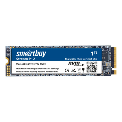 ������������� ���������� (SSD) SmartBuy 1Tb Stream P12, 2280, PCI-E, NVMe (SBSSD1T0-STP12-M2P3) Retail