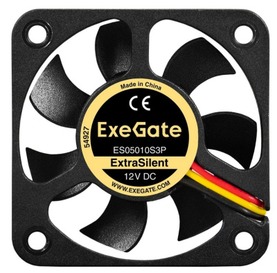 Exegate EX297018RUS ���������� 12� DC ExeGate ExtraSilent ES05010S3P (50x50x10 ��, Sleeve bearing (��������� ����������), 3pin, 5000RPM, 28dBA)